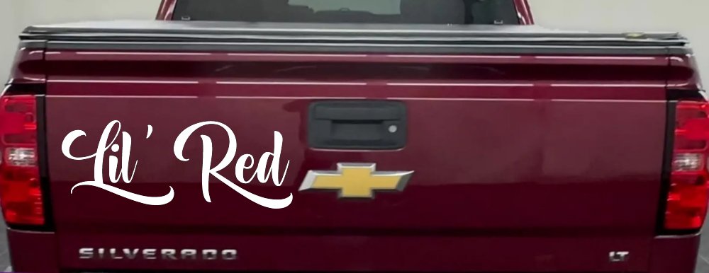 Lil Red Car or Truck Window Vinyl Decal Sticker (White)