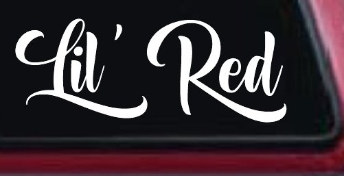Lil Red Car or Truck Window Vinyl Decal Sticker (White)