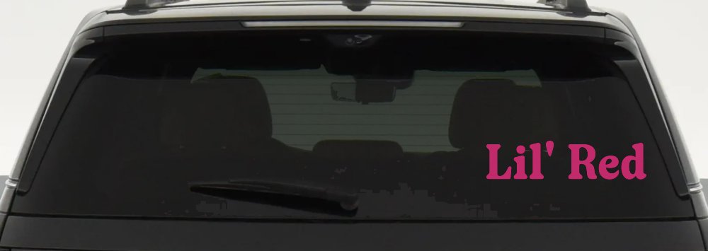 Lil Red Car or Truck Window Vinyl Decal Sticker (Hot Pink)