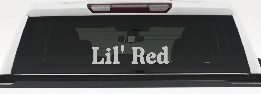 Lil Red Car or Truck Window Decal Sticker (Light Gray)