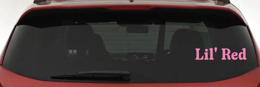 Lil Red Car or Truck Window Vinyl Decal Sticker (Pink)