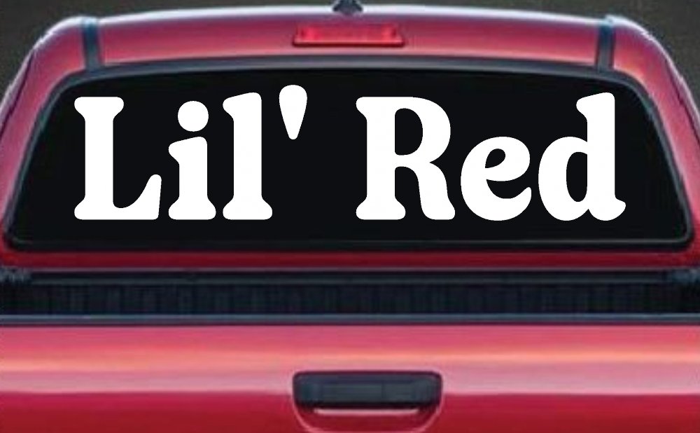 Lil Red Car or Truck Window Vinyl Decal Sticker (White)
