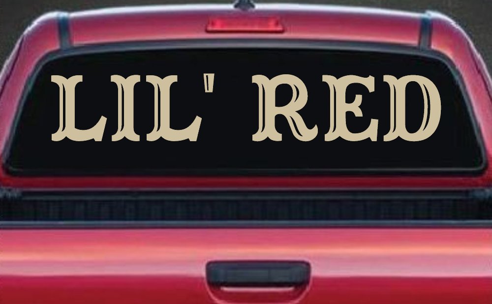 Lil Red Car or Truck Window Decal Sticker (Desert Sand)