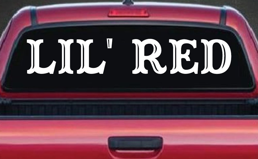 Lil Red Car or Truck Window Vinyl Decal Sticker (White)