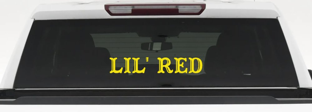 Lil Red Car or Truck Window Decal Sticker (Yellow)