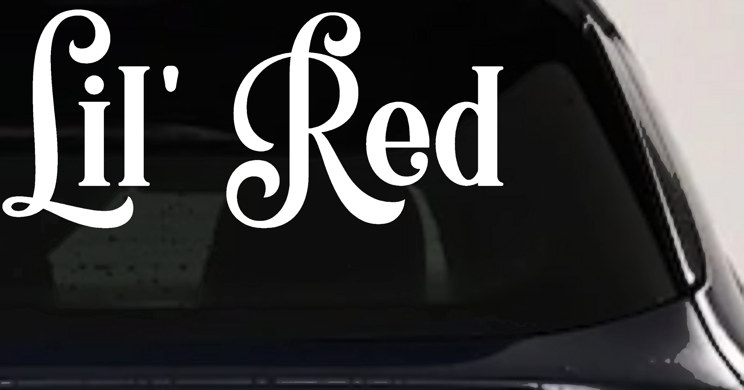 Lil Red Car or Truck Window Vinyl Decal Sticker (White)