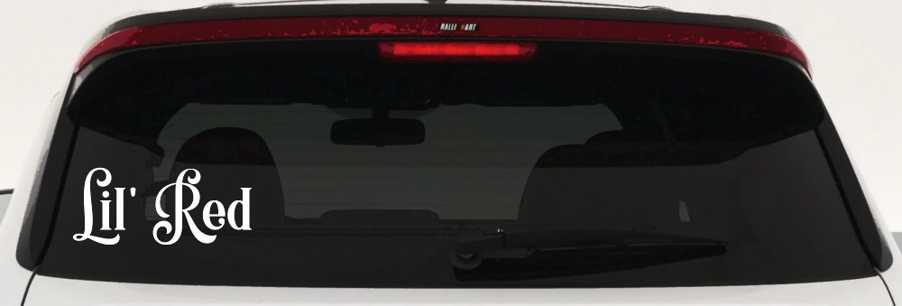 Lil Red Car or Truck Window Decal Sticker (White)