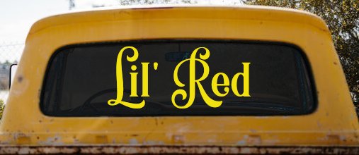 Lil Red Car or Truck Window Decal Sticker (Yellow)