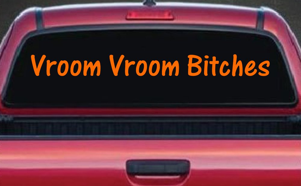 Vroom Vroom Bitches Funny Car or Truck Window Decal Sticker