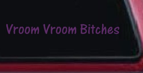 Vroom Vroom Bitches Funny Car or Truck Window Vinyl Decal Sticker (Violet)