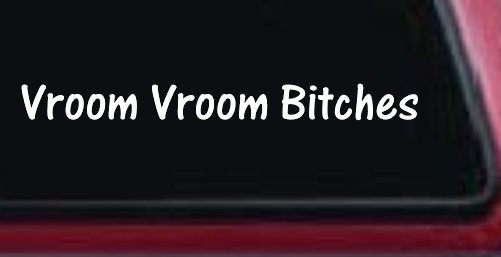 Vroom Vroom Bitches Funny Car or Truck Window Vinyl Decal Sticker (White)