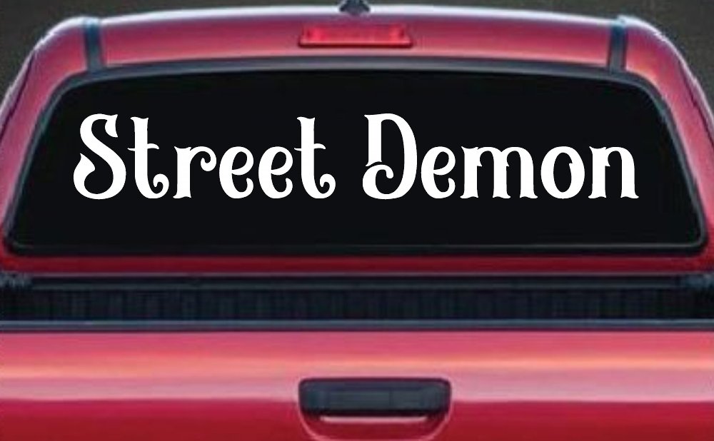 Street Demon Car or Truck Window Vinyl Decal Sticker (White)