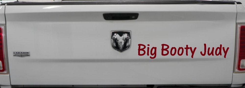Big Booty Judy Car or Truck Window Decal Sticker (Burgundy)