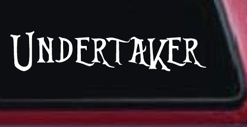 Undertaker Car or Truck Window Vinyl Decal Sticker (White)