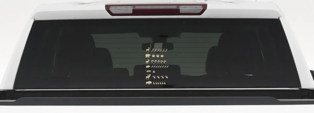 Hunting Big Game Keeping Count Car or Truck Window Decal Sticker