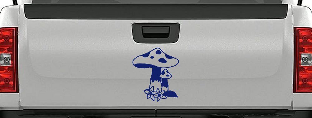 Big and small Mushroom with Flowers Car or Truck Window Decal Sticker
