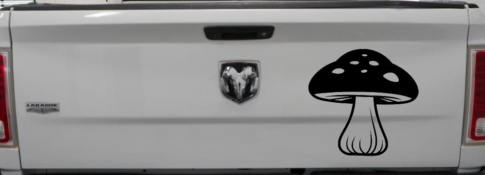 Mushroom Car or Truck Window Decal Sticker (Black)