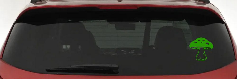 Mushroom Car or Truck Window Decal Sticker (Lime)