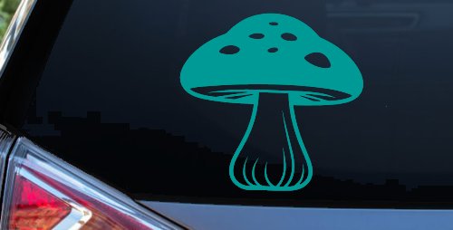 Mushroom Car or Truck Window Decal Sticker (Turquoise)