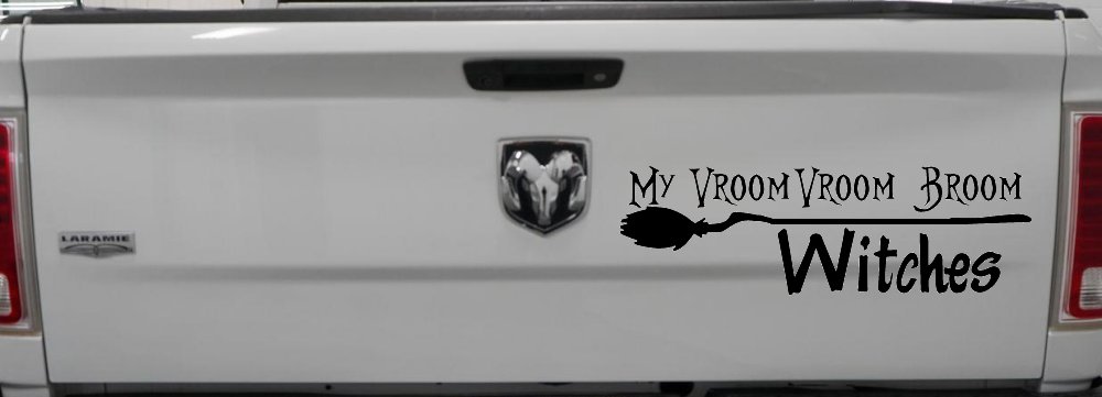 My Vroom Vroom Broom Witches Car or Truck Window Decal Sticker