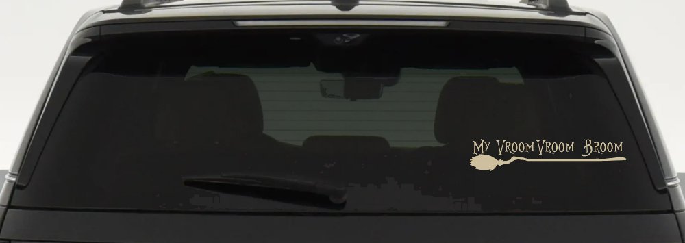 My Vroom Vroom Broom Car or Truck Window Vinyl Decal Sticker (Desert Sand)