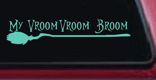 My Vroom Vroom Broom Car or Truck Window Vinyl Decal Sticker (Mint)