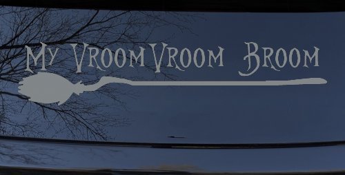 My Vroom Vroom Broom Car or Truck Window Decal Sticker (Telegrey)