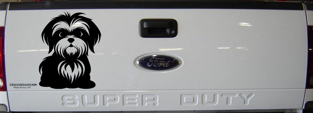 Shih Tzu Dog Car or Truck Window Vinyl Decal Sticker (Black)