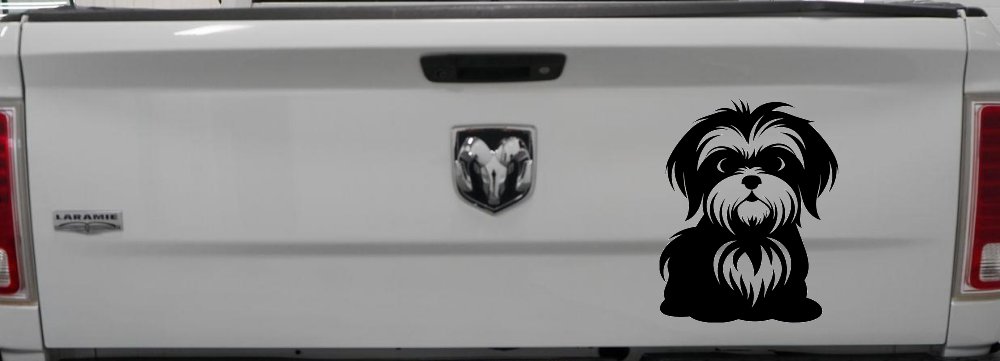 Shih Tzu Dog Car or Truck Window Decal Sticker (Black)