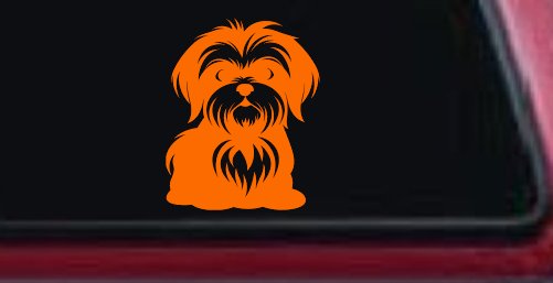 Shih Tzu Dog Car or Truck Window Decal Sticker (Orange)