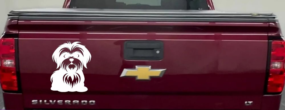 Shih Tzu Dog Car or Truck Window Vinyl Decal Sticker (White)