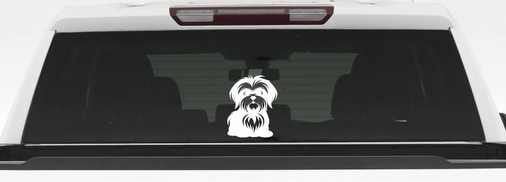 Shih Tzu Dog Car or Truck Window Decal Sticker (White)