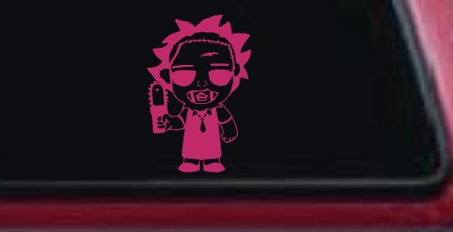 Leatherface Horror Kid Gothic Halloween Car or Truck Window Decal Sticker (Hot Pink)
