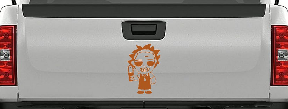 Leatherface Horror Kid Gothic Halloween Car or Truck Window Decal Sticker (Nut Brown)