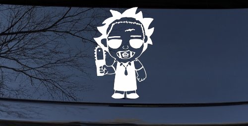 Leatherface Horror Kid Gothic Halloween Car or Truck Window Vinyl Decal Sticker (White)