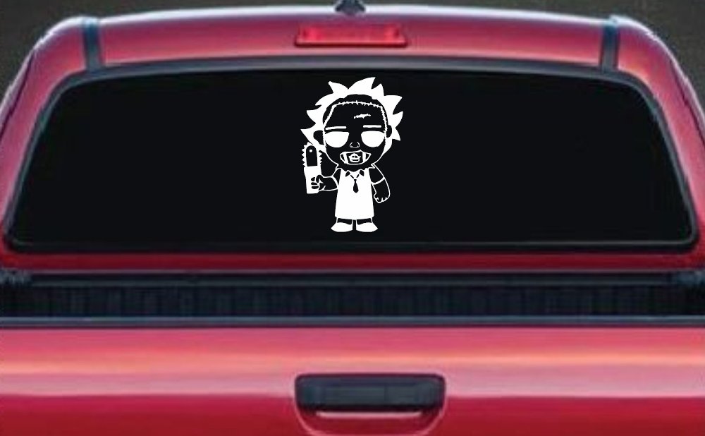 Leatherface Horror Kid Gothic Halloween Car or Truck Window Decal Sticker (White)