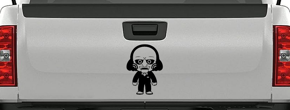 Jigsaw Horror Kid Gothic Halloween Car or Truck Window Vinyl Decal Sticker (Black)