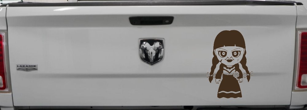 Annabelle Horror Kid Gothic Halloween Car or Truck Window Vinyl Decal Sticker (Brown)