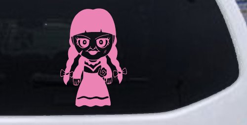 Annabelle Horror Kid Gothic Halloween Car or Truck Window Decal Sticker (Pink)