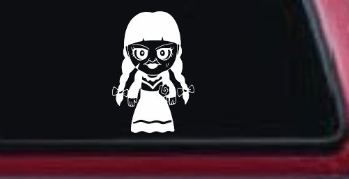 Annabelle Horror Kid Gothic Halloween Car or Truck Window Decal Sticker (White)
