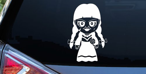 Annabelle Horror Kid Gothic Halloween Car or Truck Window Vinyl Decal Sticker (White)