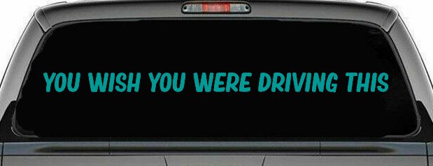 You Wish You Were Driving This Funny Car or Truck Window Decal Sticker