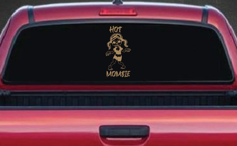 Hot Mombie Zombie Mom Girlie Car or Truck Window Decal Sticker