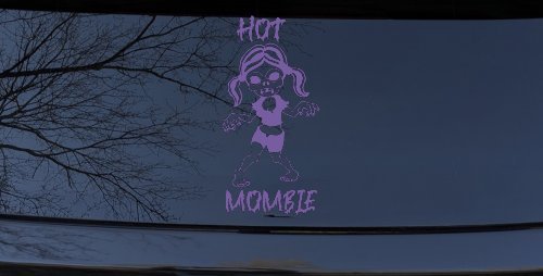 Hot Mombie Zombie Mom Girlie Car or Truck Window Decal Sticker (Purple)