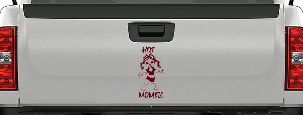 Hot Mombie Zombie Mom Girlie Car or Truck Window Decal Sticker (Purple Red)