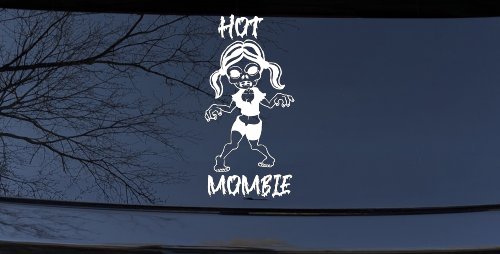 Hot Mombie Zombie Mom Girlie Car or Truck Window Decal Sticker