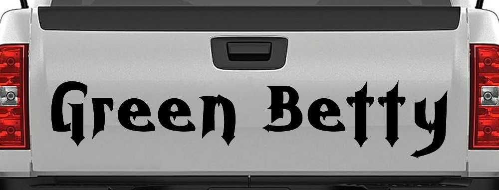 Green Betty Car or Truck Window Decal Sticker (Black)