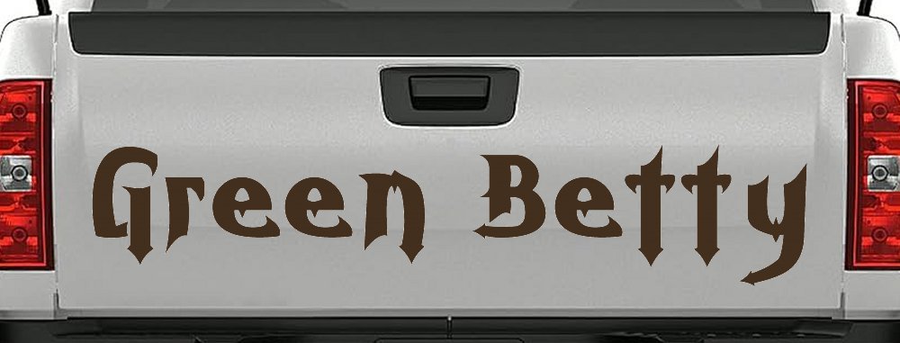 Green Betty Car or Truck Window Decal Sticker (Brown)