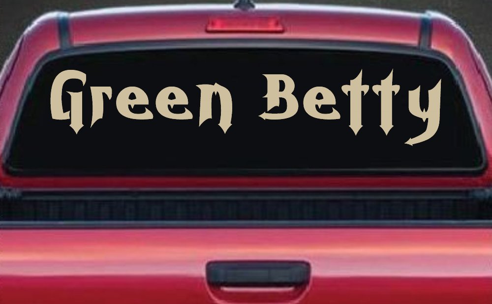 Green Betty Car or Truck Window Decal Sticker