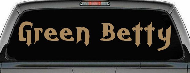 Green Betty Car or Truck Window Decal Sticker